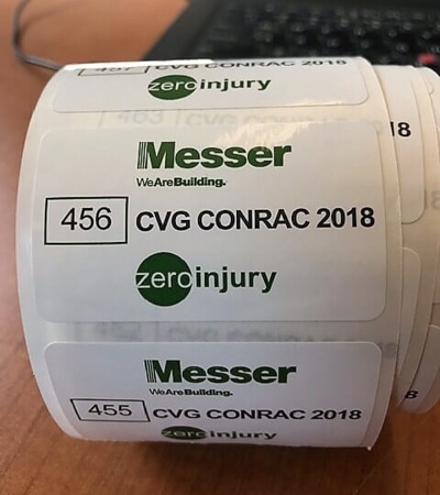 Custom stickers on a roll Photo